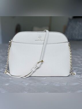 Nanette Lepore Ivory Crossbody Bag with Gold Chain